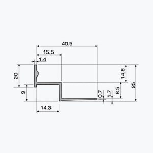 TEMPOLISTEL® A119 W-profil til nedhangt loft - Billede 2