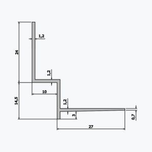 TEMPOLISTEL® A126 W-profil til falsk loft - Billede 2