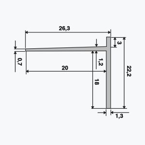 TEMPOLISTEL® B102 Afslutningsprofil BA 18 - Billede 2