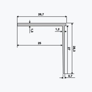 TEMPOLISTEL® B107 Afslutningsprofil til gipspladen BA25 - Billede 2