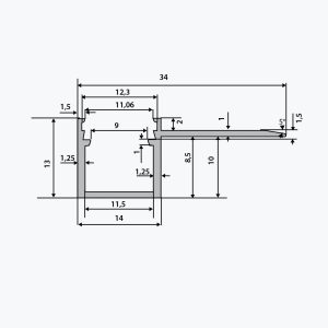 TEMPOLISTEL® B116 flad LED-profil - Billede 2