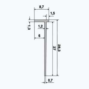 TEMPOLISTEL® B118 Afslutningsprofil til BA6 gipsvæg - Billede 2