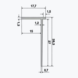 TEMPOLISTEL® B119 Afslutningsprofil til BA15-skillevæg - Billede 2
