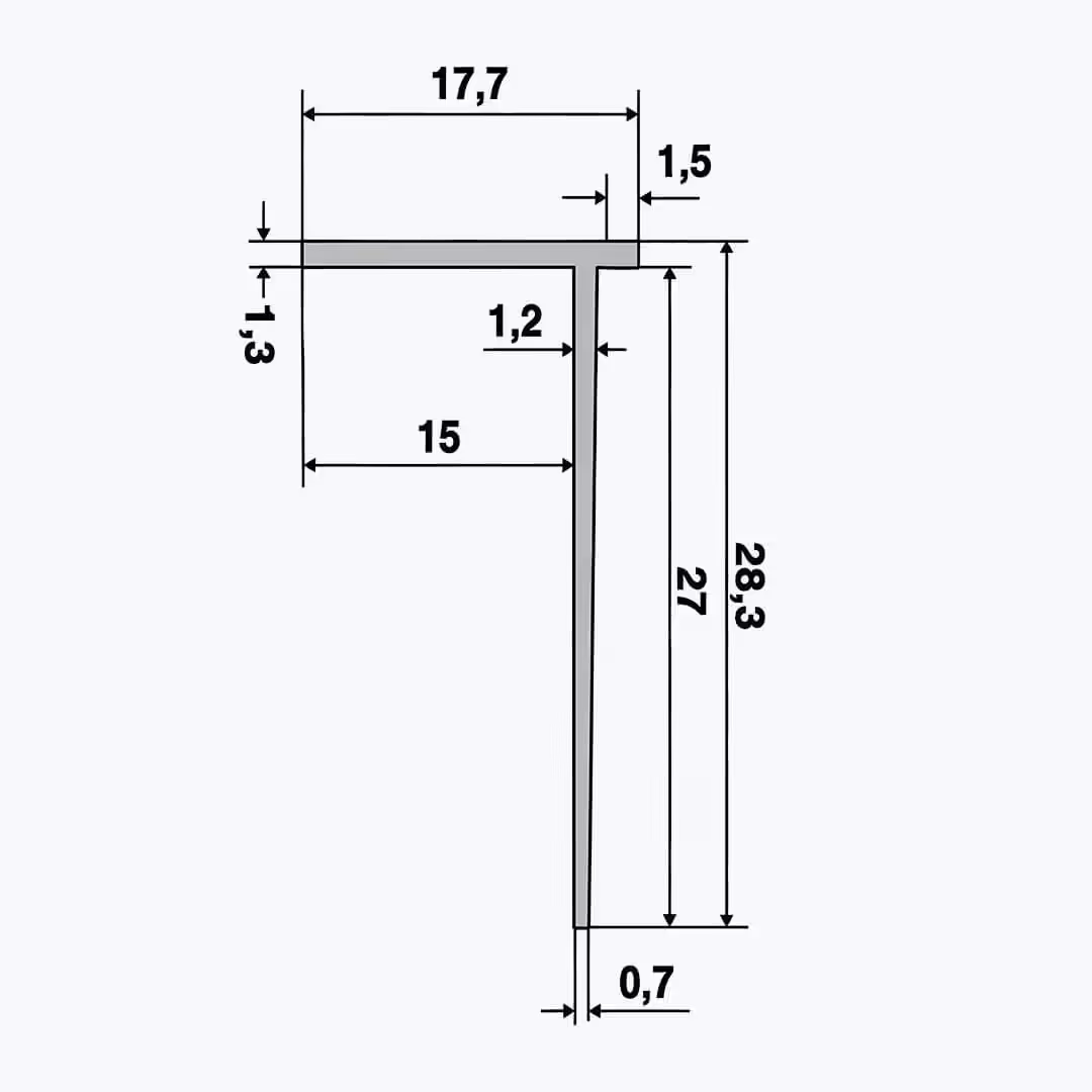 TEMPOLISTEL® B119 Afslutningsprofil til BA15-skillevæg - Billede 2
